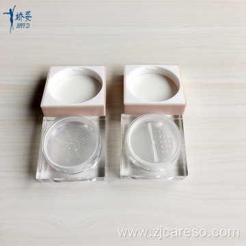 Square Loose Powder Case with Rotating Sifter